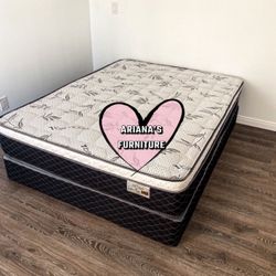 Full Size Pillow Top mattress With Box Spring 