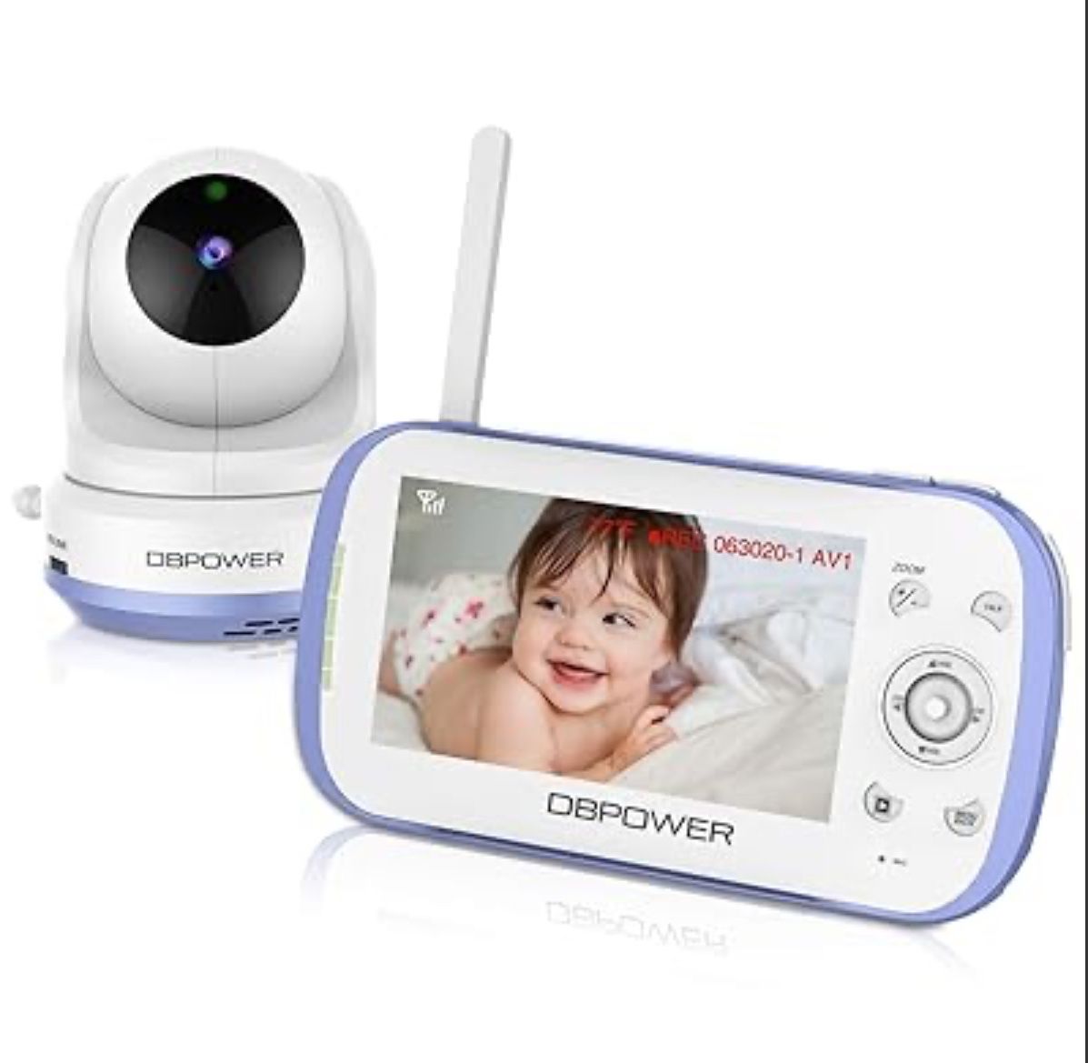 DBPOWER Video Baby Monitor, 270o Pan-Tilt-Zoom/4.3” Large Screen/VOX/Soothing Lullabies/Temp. Monitor/2-Way Talk/Night Vision/Nightlight/Record/Sound