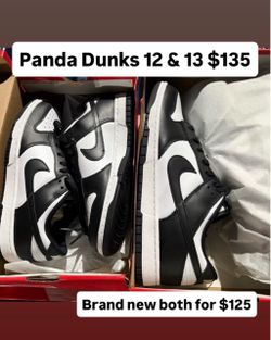 Nike panda dunks brand new size 12 & 13 men