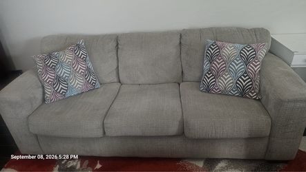 Gray Fabric 3-Seat Sofa