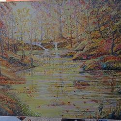 Fall Painting Landscape By Wayne Mallette 