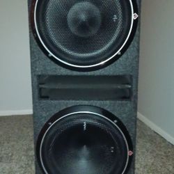 2 12" Rockford P2 With Dual Ventilated, Ported Box And Screens. 