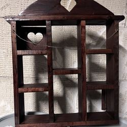 Wooden Wall Shelf with Heart Cutouts $70all