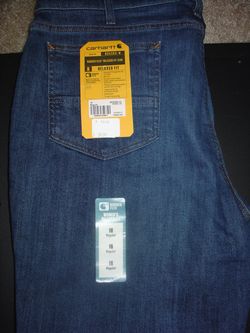 NWT Women's CARHARTT BLUE DENIM Jeans SIZE 18R RELAXED FIT