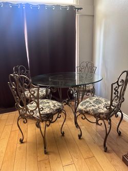 5 piece outdoor wraught iron patio set