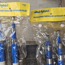 Telescoping Fiberglass Outrigger Poles w/mounting Hardware & Clips
