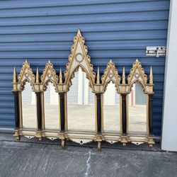 English Gothic Gilded Mirror 