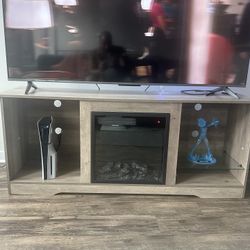 LED TV stand with electronic fireplace 