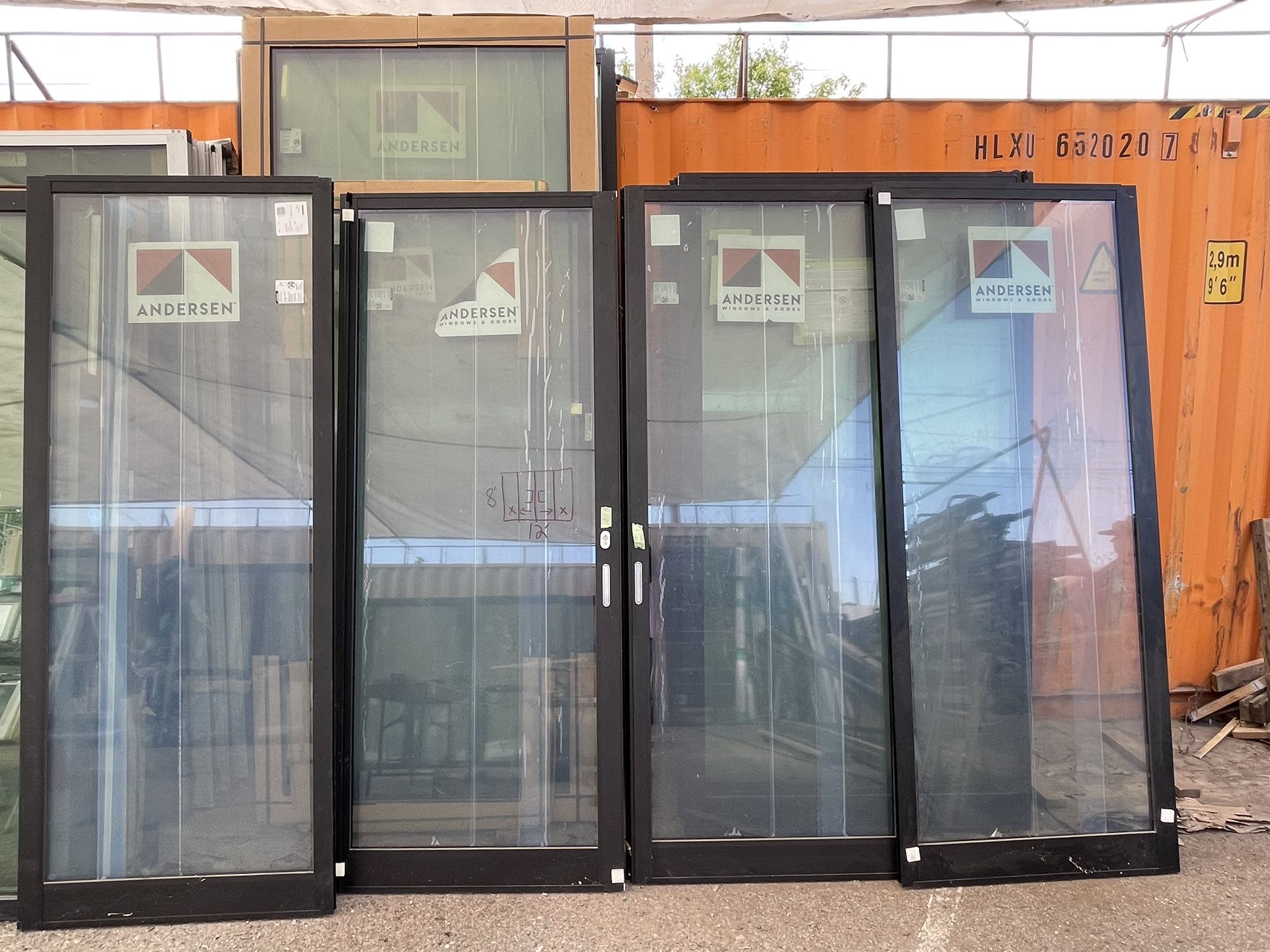 Multi Sliding Doors 12’x8’ Black Both Sides 