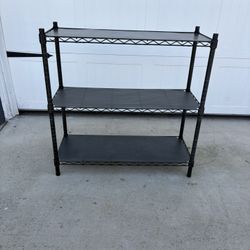 3-tier black metal wire shelving unit
