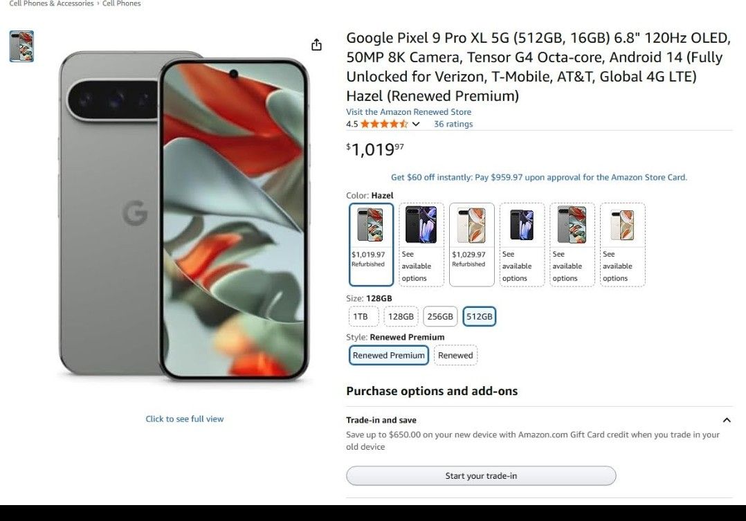 Google Pixel 9 Pro XL 512 GB | Mint condition | $649