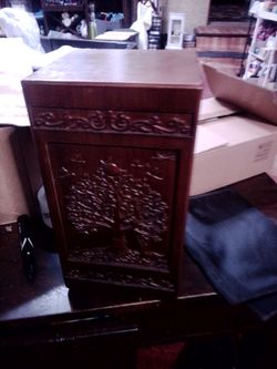Carved Wood Decorative Box with Lid
