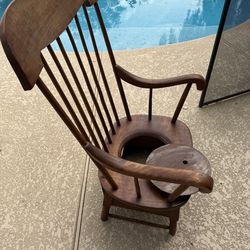 Antique pine commode chair