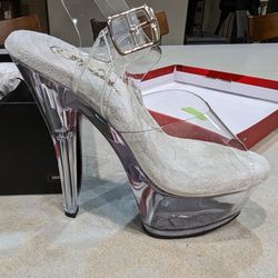 Size 6 Acrylic Platform Heels