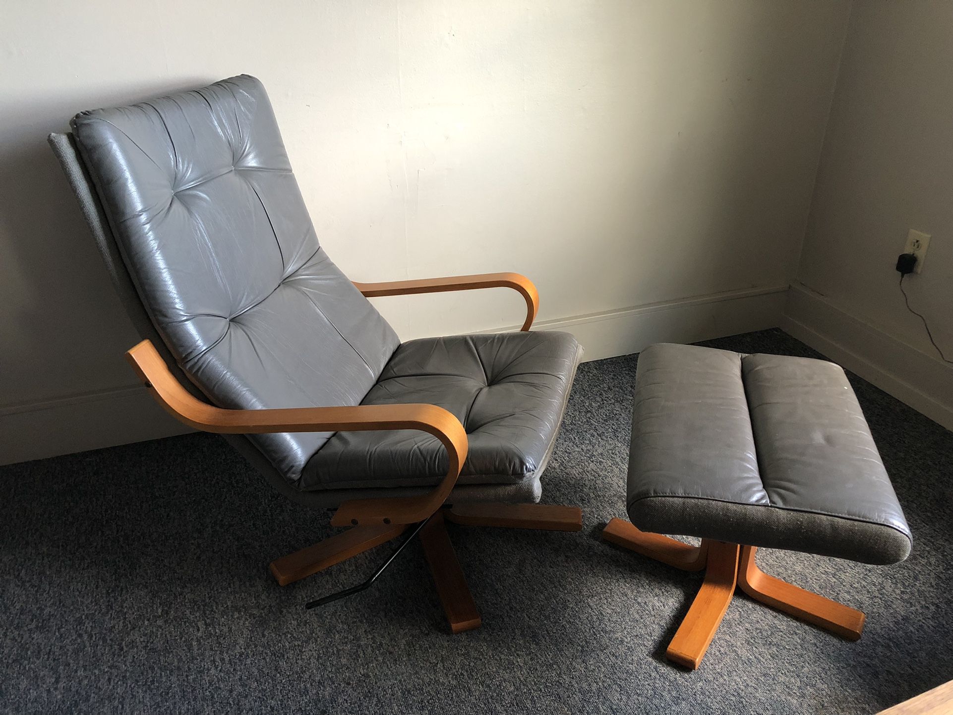 Danish Leather Recliner Chair