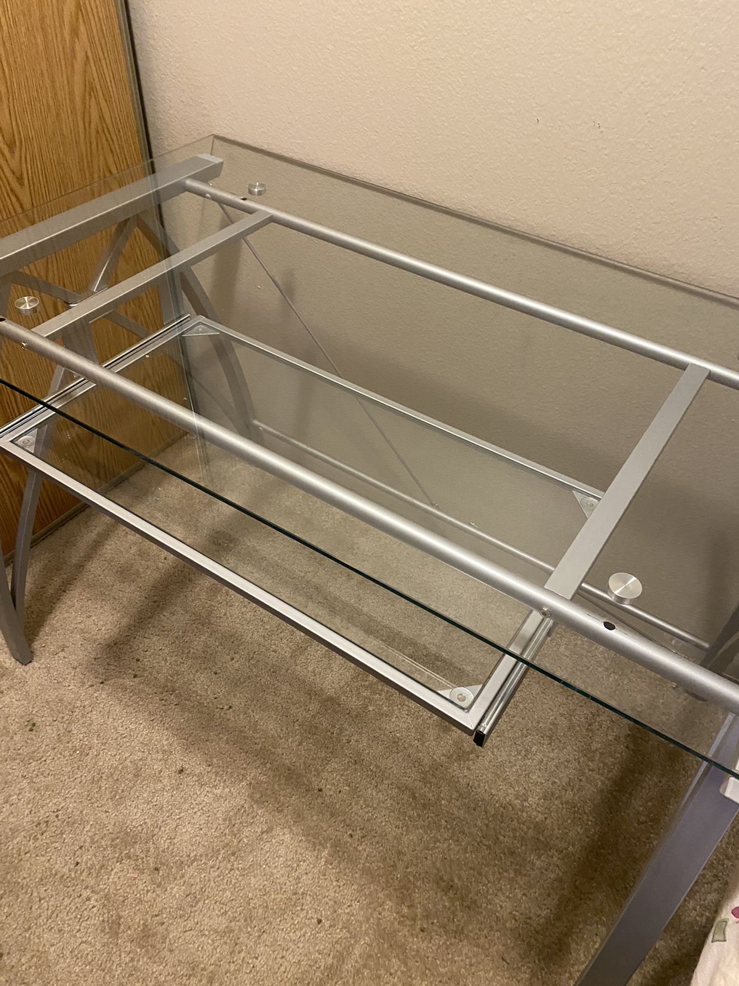 Glass top Computer Desk