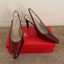 Anne Klein Burgundy Sling Back Heels (size 9)