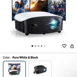 GooDee Smart Mini Projector with WiFi and Bluetooth - 1200 ANSI 4K Support, Compatible with Netflix/YouTube/Prime Video, AI Auto Focus & Keystone, Dol