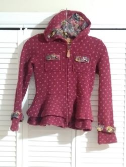 Girls Matilda Jane wool sweater hooded jacket Sz 8