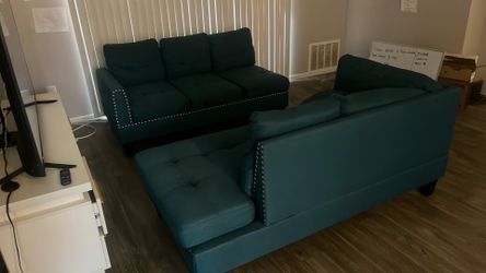 Navy blue sofa