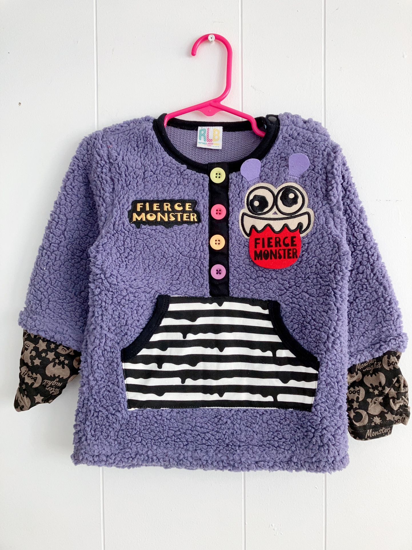 Halloween Fuzzy sweatshirt with monster for boy