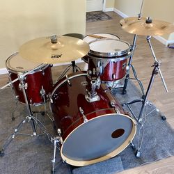Gretsch Catalina birch 22 12 14” drum set Tama 14” snare Zildjian Sabian cymbals PDP boom stands & throne Tama hihat bass pedal $775 cash In Upland 91