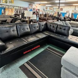 Brand New/ Black Sectional, Seccional, Couch// Delivery Available 