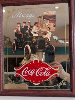 Coca Cola Mirror - Vintage 1994 Coca Cola Framed Mirror 1939 Poster Always Refreshing Sign Decor