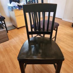 Black Wooden Dining Chair - 2 
