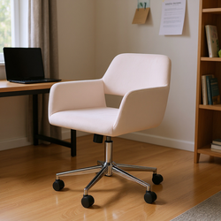 Homy Casa Ross Velvet Pink Swivel Desk Chair with Arms