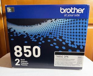 New, Brother Genuine High-Yield Black Toner Cartridge Twin Pack TN850 2PK, Model: TN8502PK