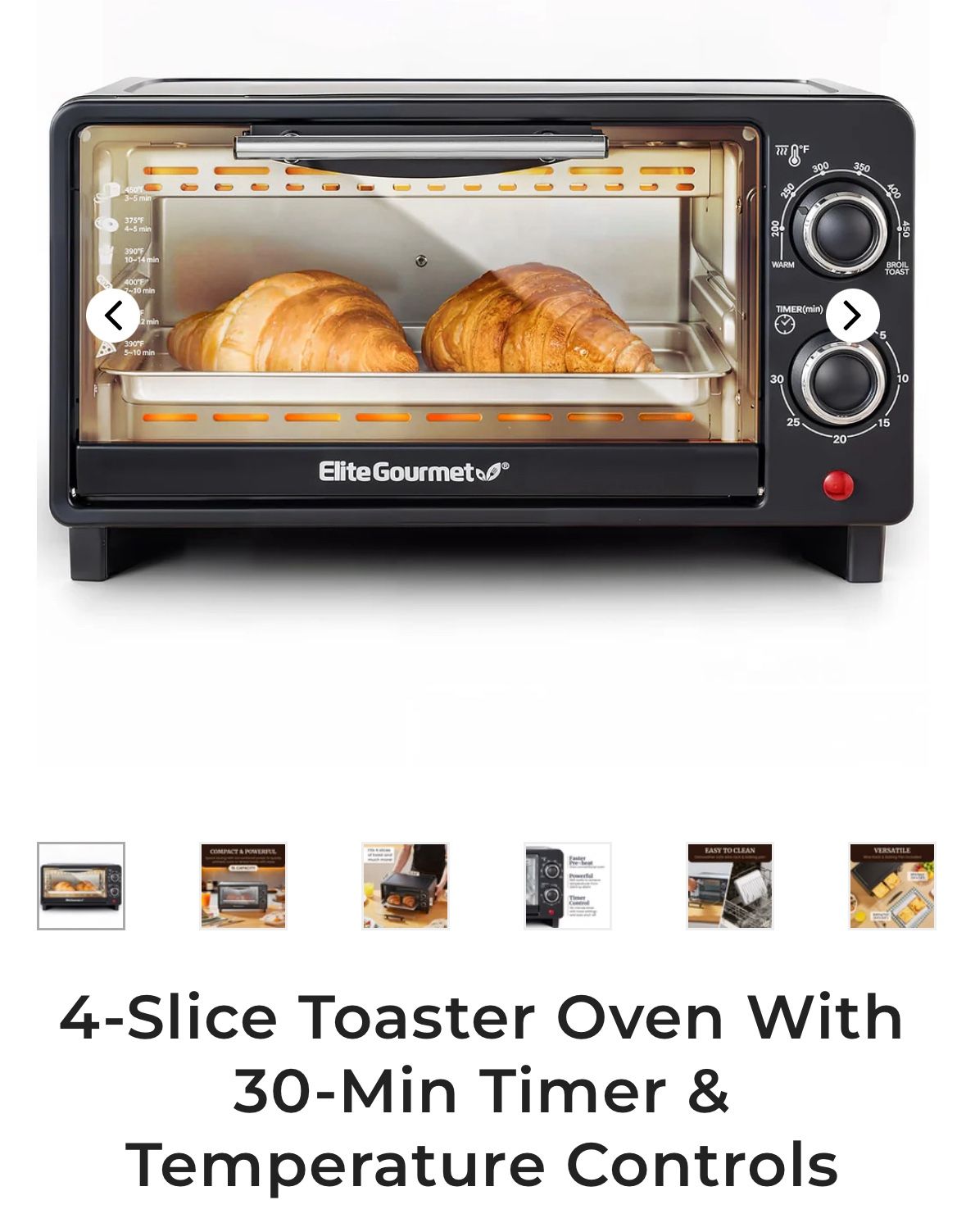 Elite Gourmet Toaster Oven - Brand New