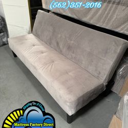 Grey Foldable Futon Bed 
