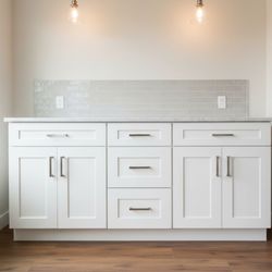 72” Double Sink Bathroom Vanity White | Solid Wood + Plywood | Matching Kitchen Cabinets Available | Best Price + Free Kitchen Design