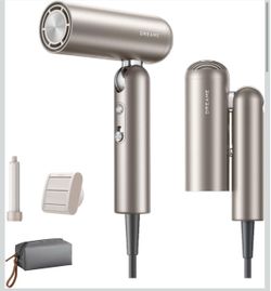 Dreame Pocket Hair Dryer - Ultra Lightweight Blow Dryer with 2 Styling Attachments, Fast Drying, High-Speed Brushless Motor, 300M Negative Ions, Low N