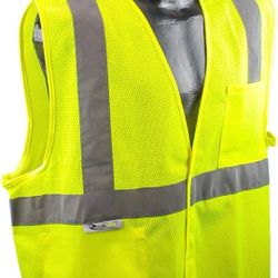 5 Vests- Radians SV2GML Class 2 Mesh Safety Vest, safety Green, Large