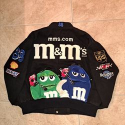 VINTAGE NASCAR Jacket  Kids Size 2XL Elliott Sadler M&M's Jeff Hamilton