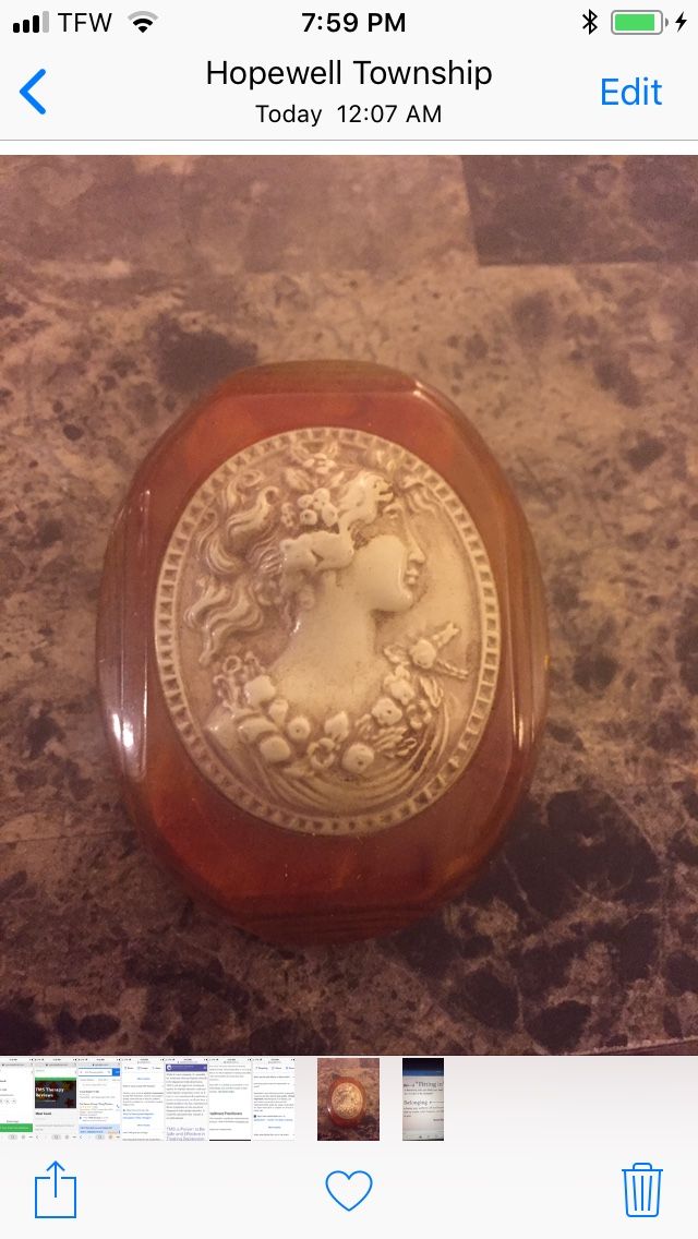 Large Antique Bakelite 1930s Celluoid Cameo Broach
