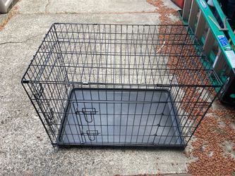 $20 Double Door Collapsible Wire Dog Crate, Black, 36-inch