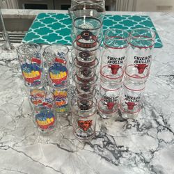 Vintage Bears Bulls Diet Pepsi Glasses