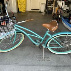 Teal Beach Cruiser Bicycle 