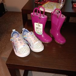 Brand New Western Chief Rain Boots And Sketchers Twinkle Ties Size 8 And Size 5