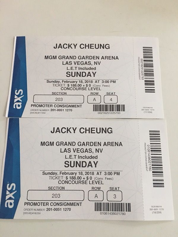 Jacky Cheung 2/18 mgm grand garden arena,Las Vegas