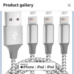iPhone Charger 3pack 10FT Apple MFi Certified Long Lightning Cable Fast Charging High Speed Data Sync USB Cable Compatible iPhone 14/13/12/11 Pro Max/