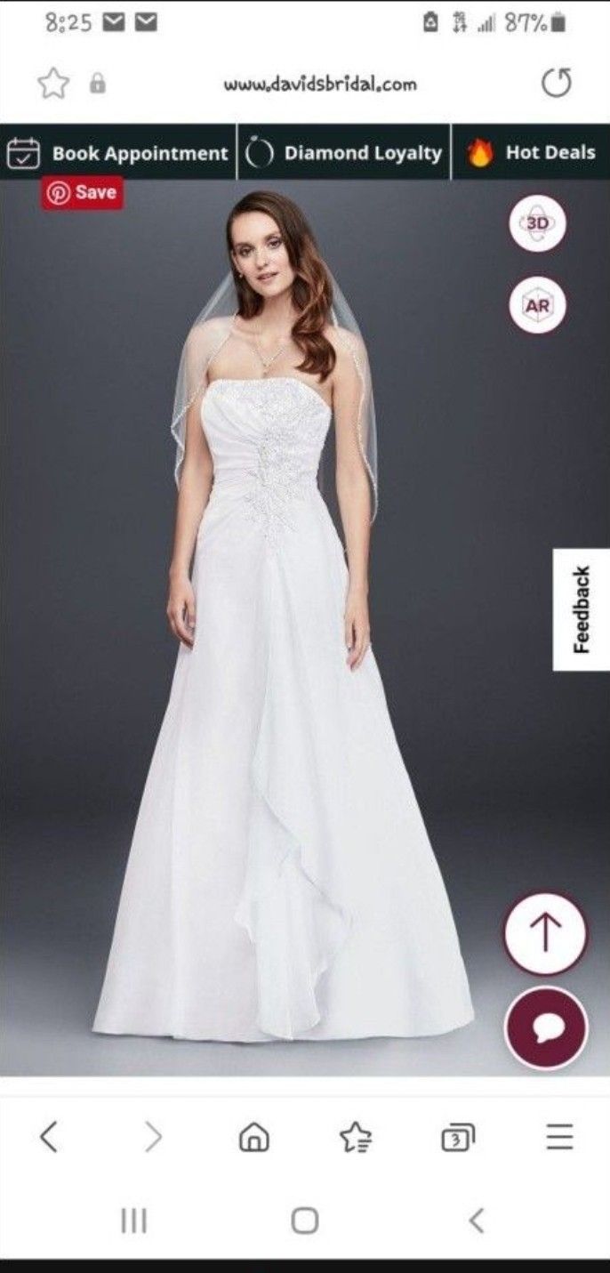 Brand new chiffon wedding dress "not bad juju!"
