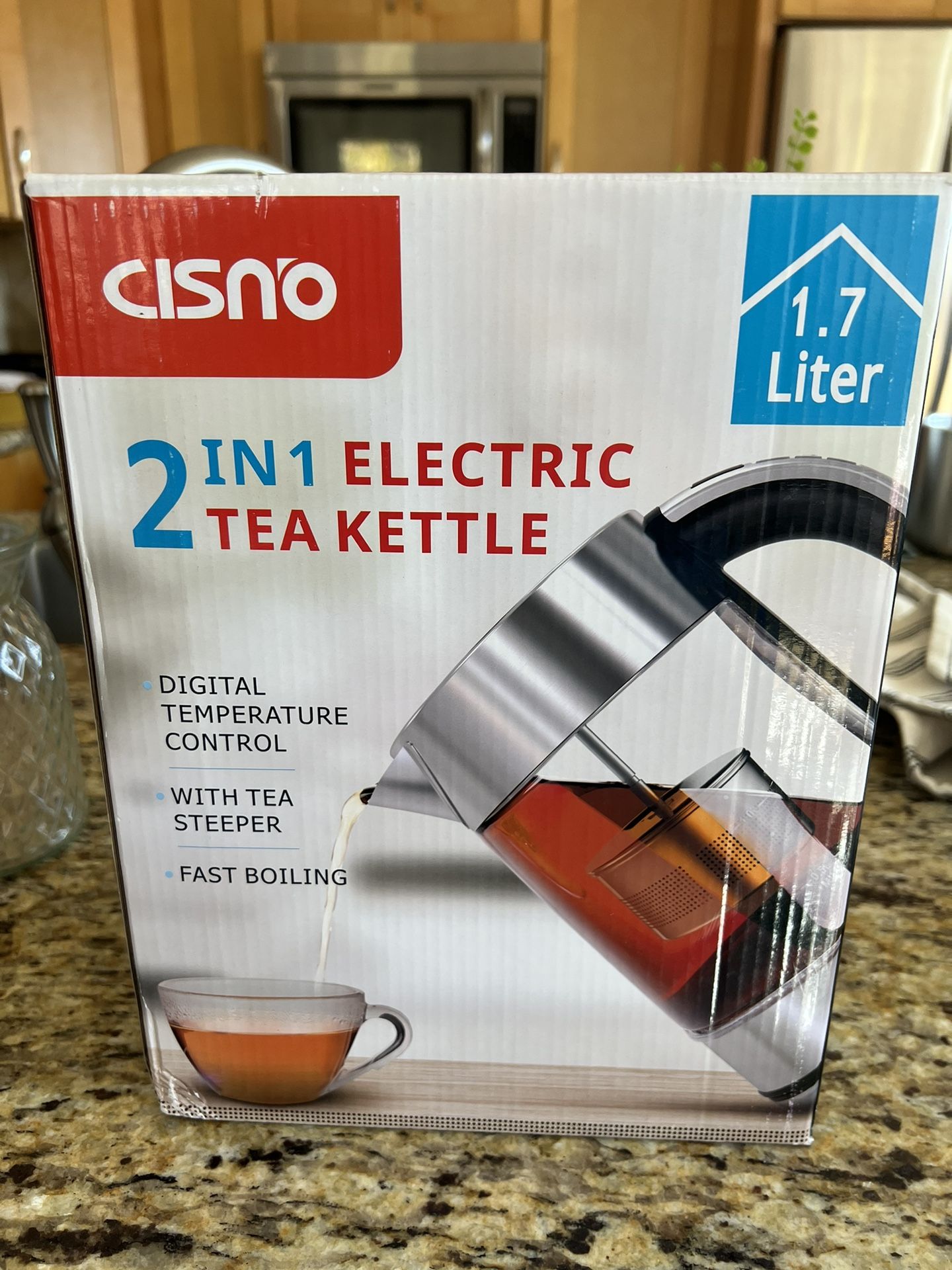 CISNO 2-in-1 Electric Tea Kettle with Infuser – 1.7L (BPA-Free)