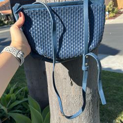 Anthropologie Purse Woven Leather Look 