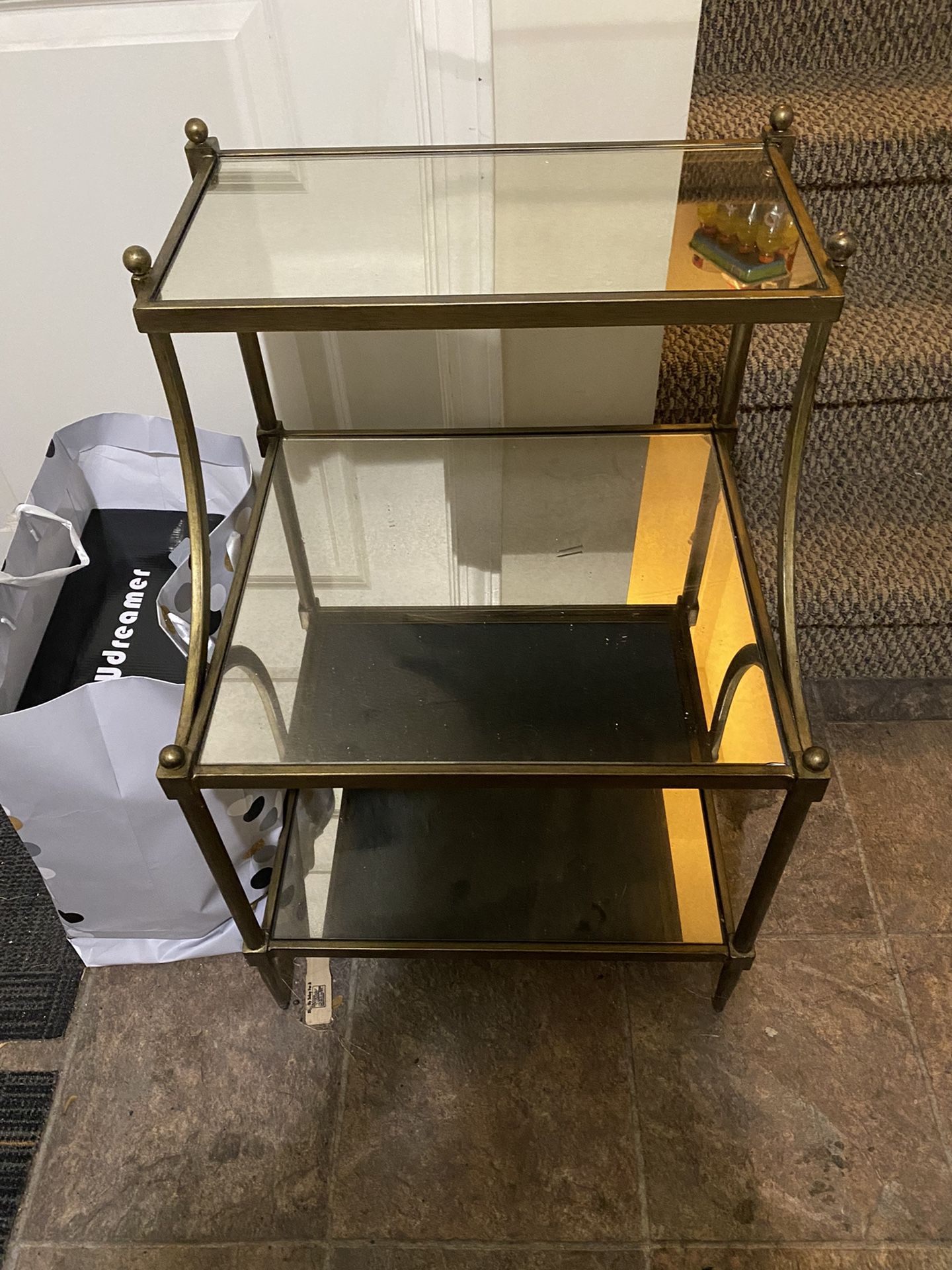 Mirror Shelf Side Table