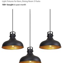 ALAISLYC 3 Pack Black Farmhouse Pendant Lights Matte Pendant Lighting for Kitchen Island Industrial Adjustable Height 