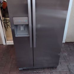 Stainless Steel Double Door Fridge Like New 